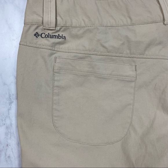 Columbia: Sporty Hiking Outdoor Full Length Light Khaki Pants Pockets Size 16 - Picture 5 of 7